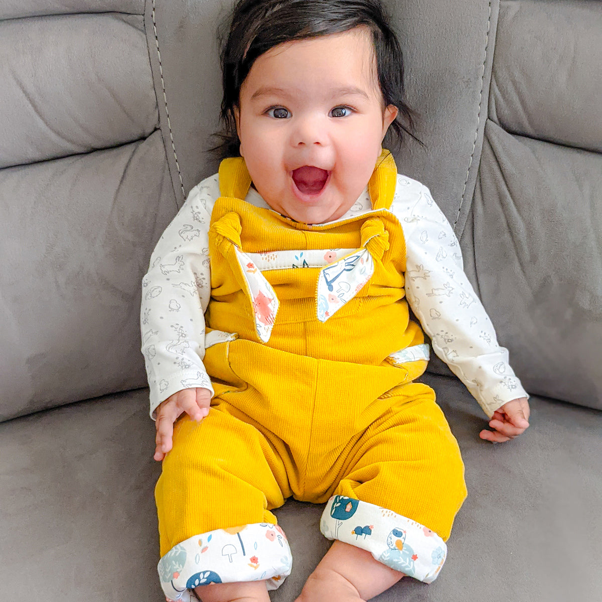 Mustard Yellow Corduroy Baby Dungarees The Wild and The Tame The Wild and the Tame
