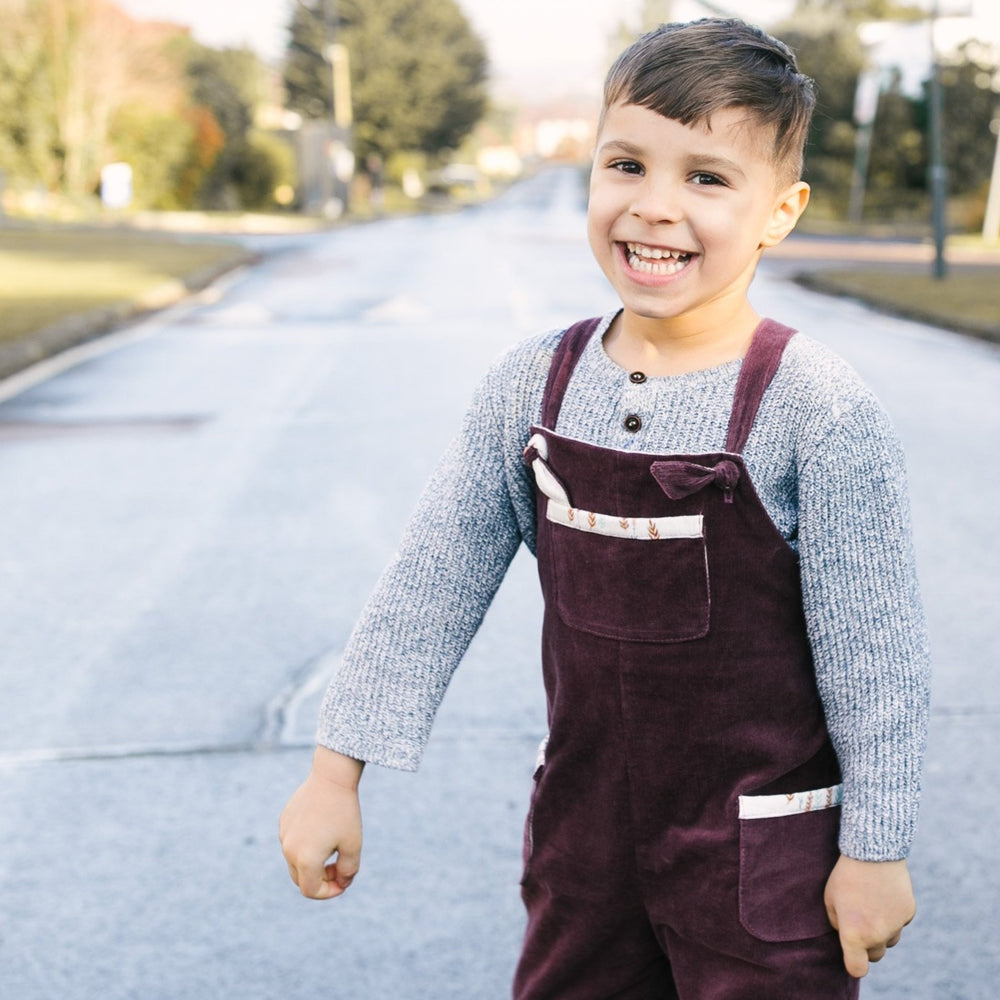 Berry Corduroy Baby Dungarees - The Wild and The Tame