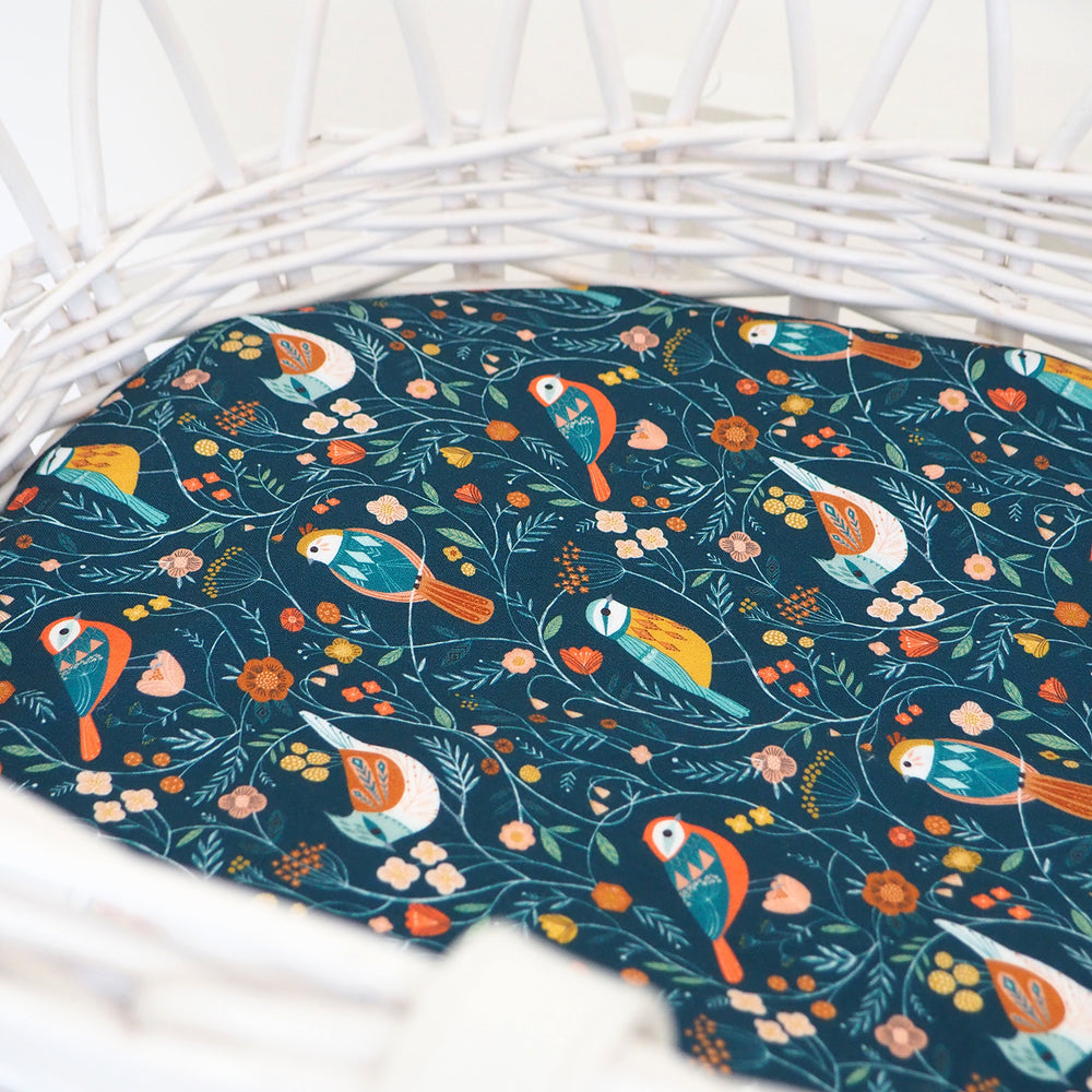 Birdsong Fitted Moses Basket Sheet