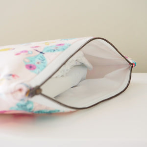 Pink Butterfly Print Nappy Pouch - nappy travel pouch and cosmetic pouch